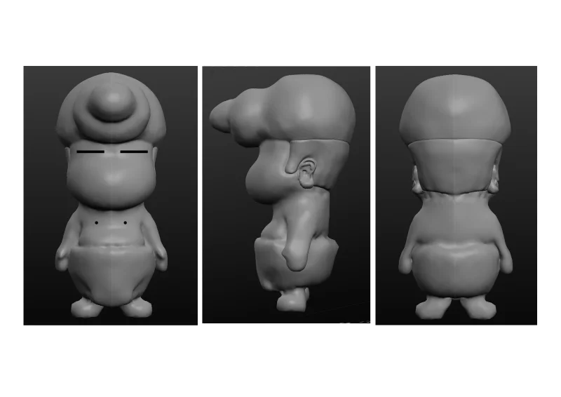 阿富3D建模转身图——正面侧面背面 富易堂手办级吉祥物模型